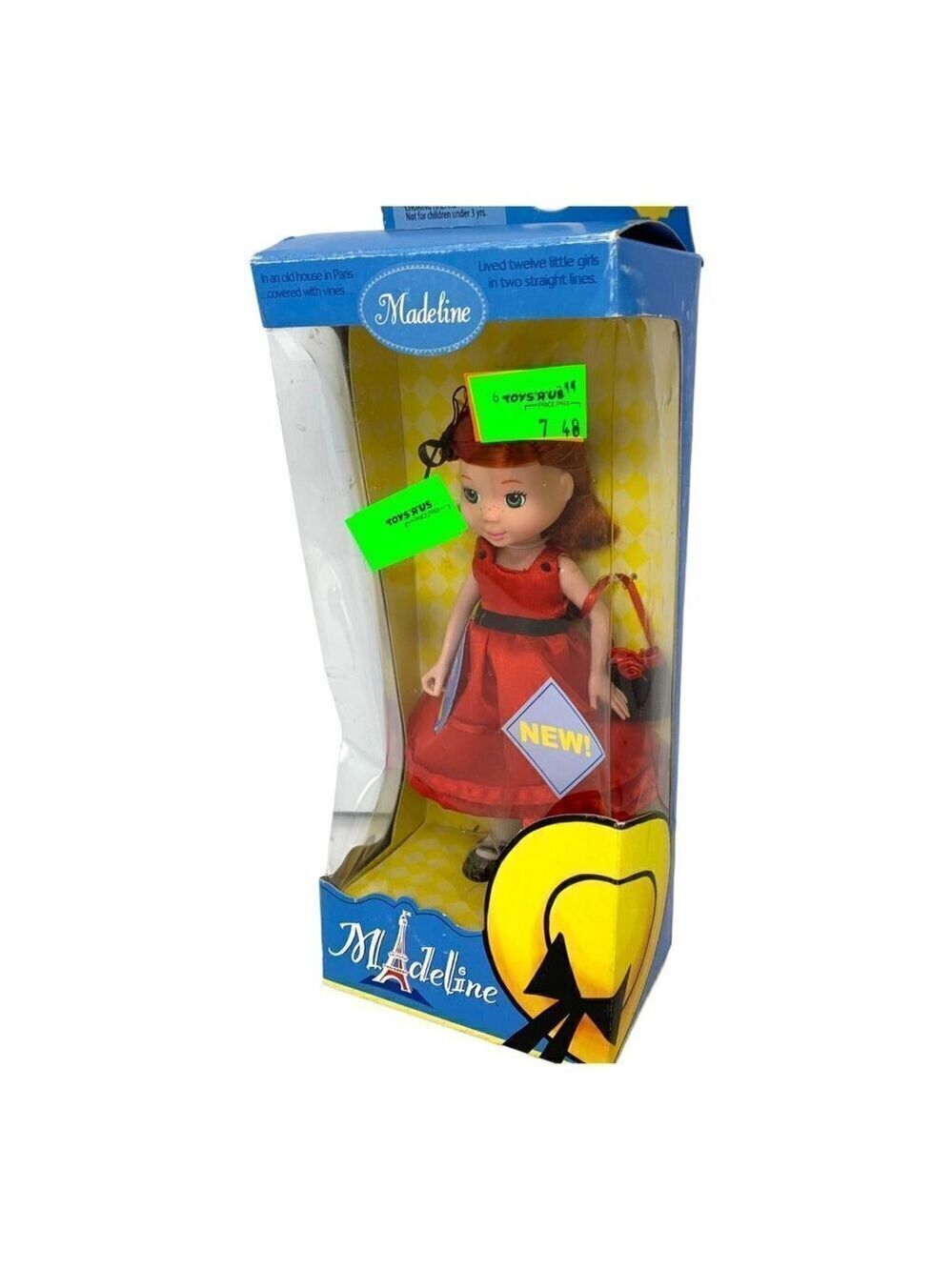 Madeline Poseable Doll Holiday Red Dress  2003 Learning Curve PARIS READ 8 inch